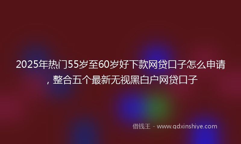 2025年热门55岁至60岁好下款网贷口子怎么申请，整合五个最新无视黑白户网贷口子