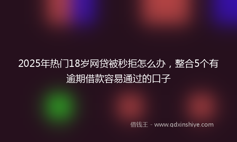 2025年热门18岁网贷被秒拒怎么办，整合5个有逾期借款容易通过的口子
