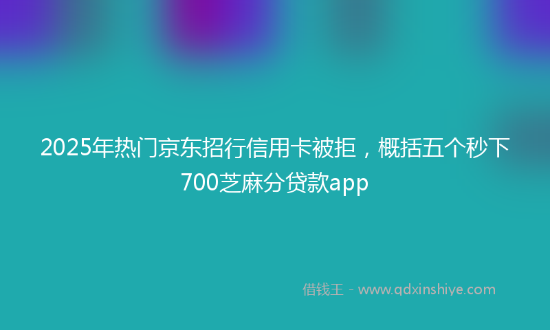 2025年热门京东招行信用卡被拒，概括五个秒下700芝麻分贷款app