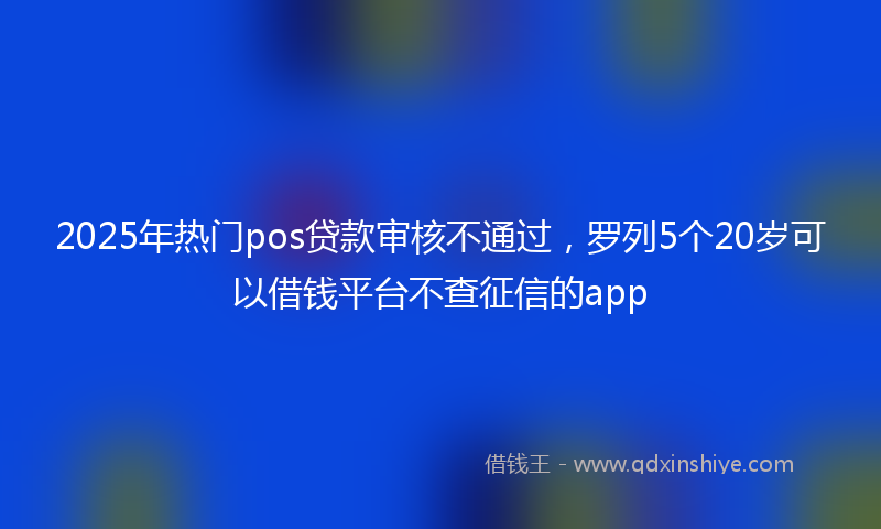 2025年热门pos贷款审核不通过，罗列5个20岁可以借钱平台不查征信的app