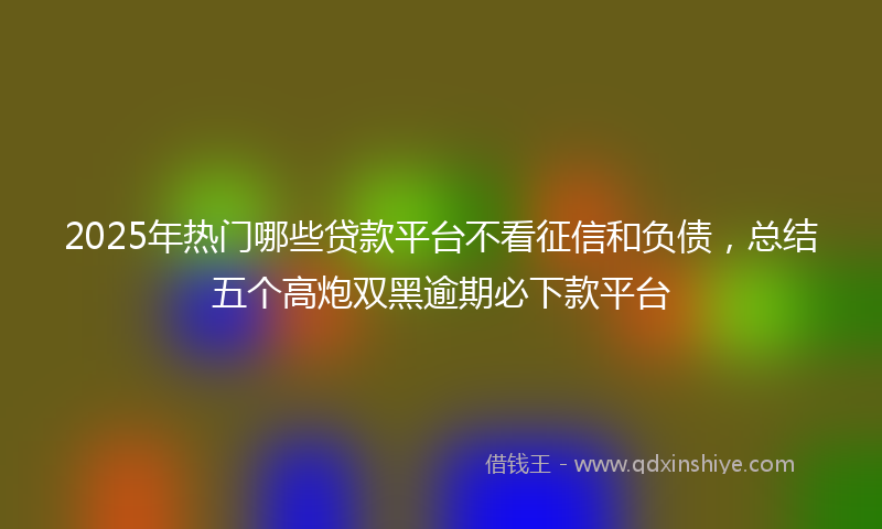 2025年热门哪些贷款平台不看征信和负债，总结五个高炮双黑逾期必下款平台