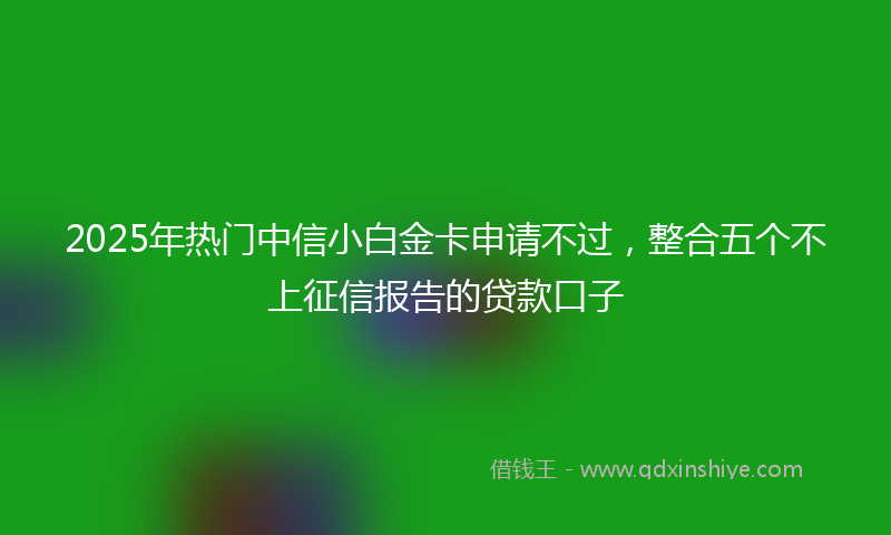 2025年热门中信小白金卡申请不过，整合五个不上征信报告的贷款口子