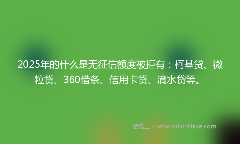 2025年的什么是无征信额度被拒有：柯基贷、微粒贷、360借条、信用卡贷、滴水贷等。