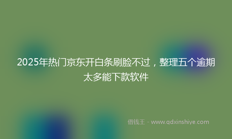 2025年热门京东开白条刷脸不过，整理五个逾期太多能下款软件
