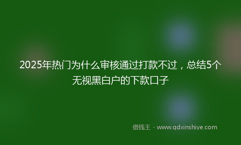 2025年热门为什么审核通过打款不过，总结5个无视黑白户的下款口子
