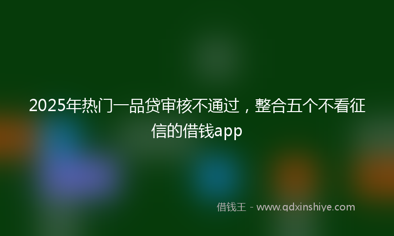 2025年热门一品贷审核不通过，整合五个不看征信的借钱app
