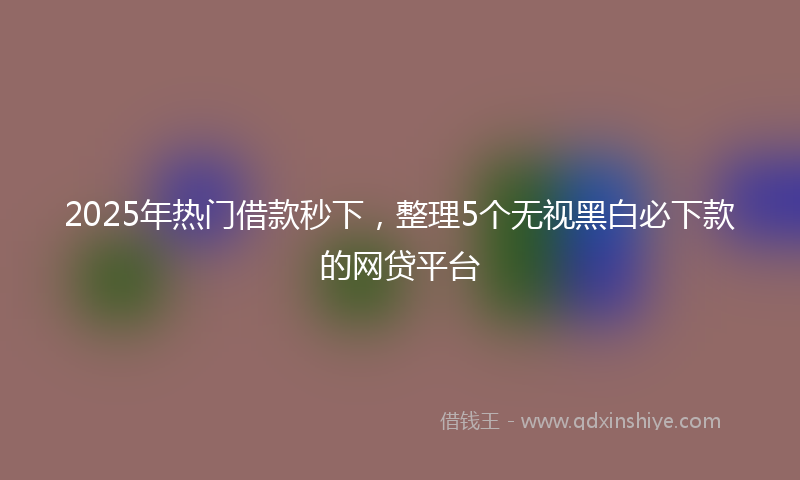2025年热门借款秒下，整理5个无视黑白必下款的网贷平台