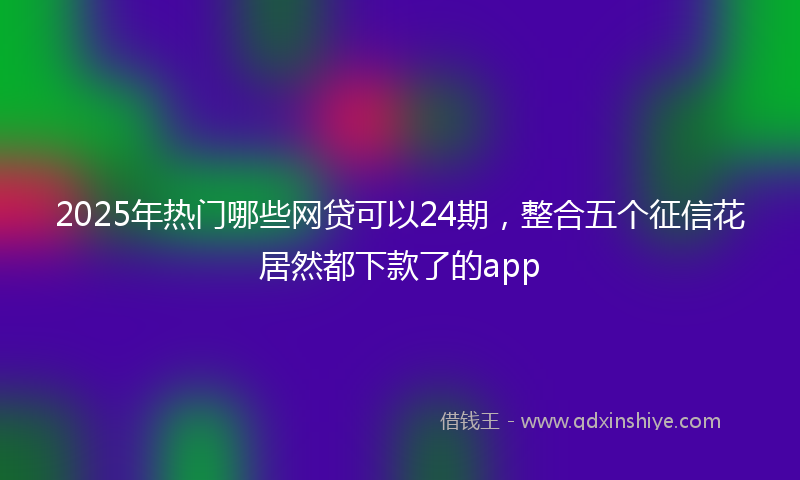 2025年热门哪些网贷可以24期，整合五个征信花居然都下款了的app