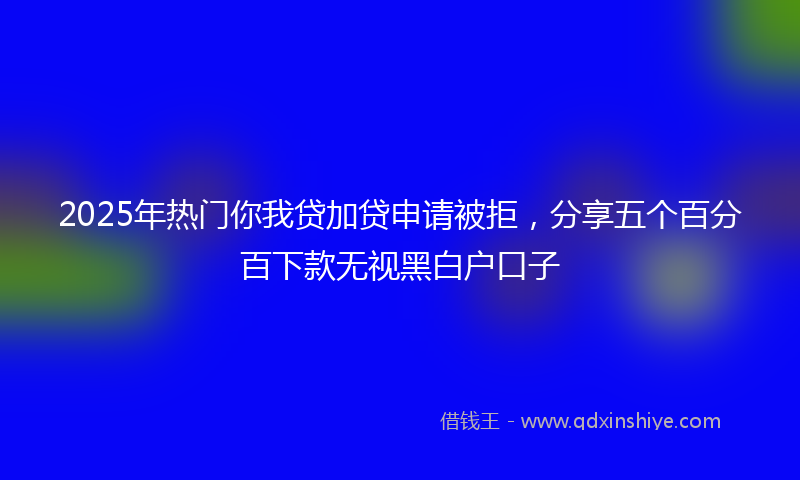2025年热门你我贷加贷申请被拒，分享五个百分百下款无视黑白户口子