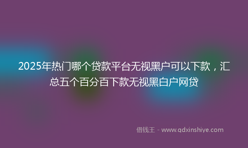 2025年热门哪个贷款平台无视黑户可以下款，汇总五个百分百下款无视黑白户网贷