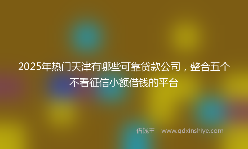 2025年热门天津有哪些可靠贷款公司，整合五个不看征信小额借钱的平台