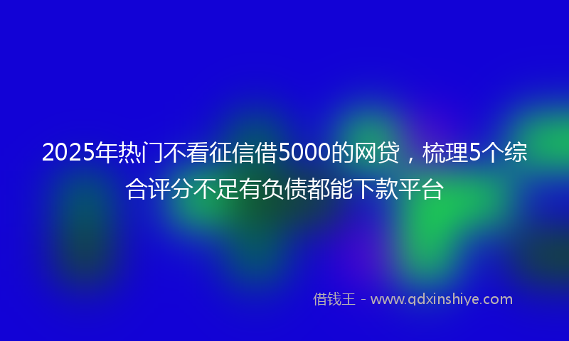 2025年热门不看征信借5000的网贷，梳理5个综合评分不足有负债都能下款平台