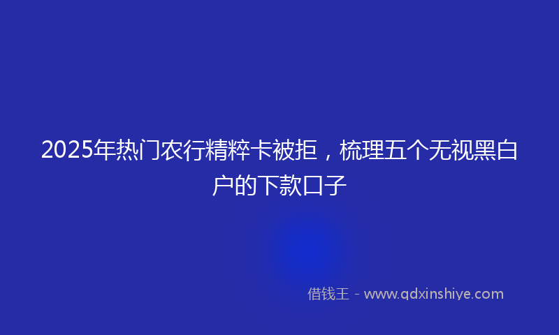 2025年热门农行精粹卡被拒，梳理五个无视黑白户的下款口子