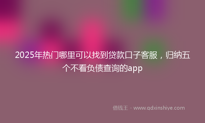 2025年热门哪里可以找到贷款口子客服，归纳五个不看负债查询的app