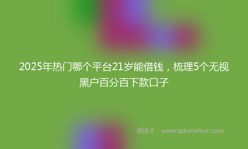 2025年热门哪个平台21岁能借钱，梳理5个无视黑户百分百下款口子