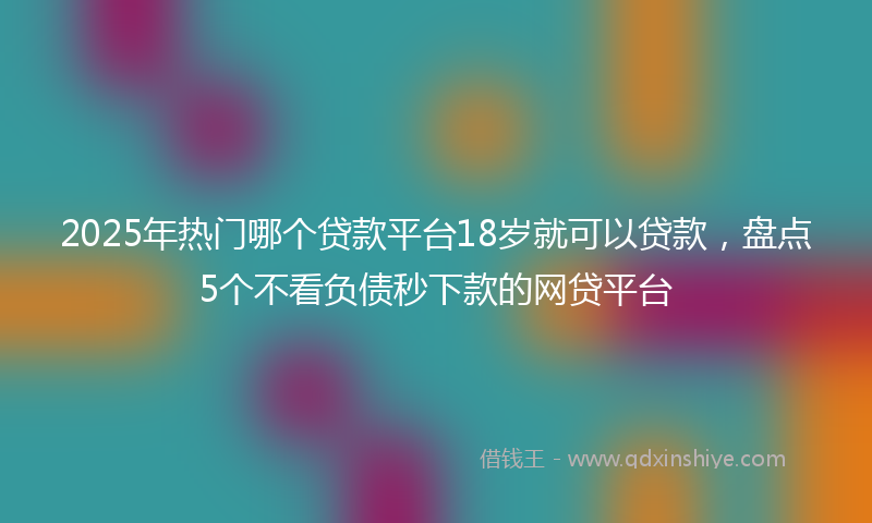 2025年热门哪个贷款平台18岁就可以贷款，盘点5个不看负债秒下款的网贷平台