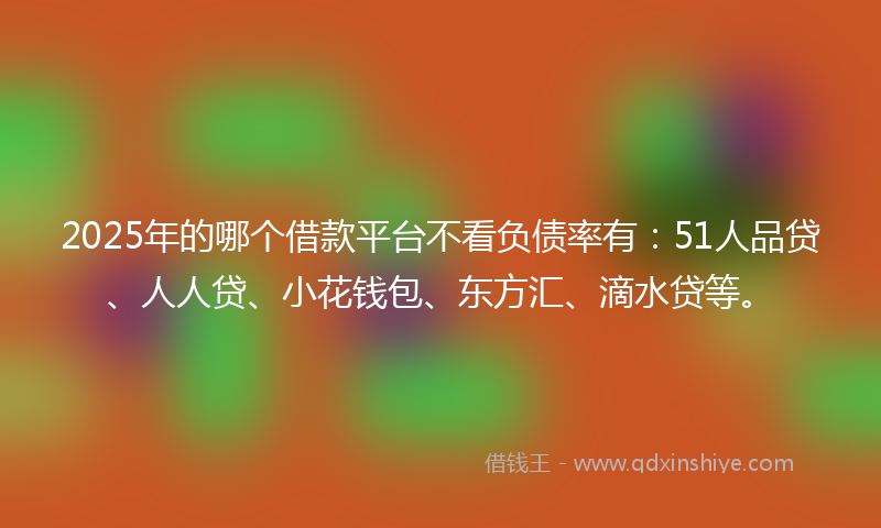 2025年的哪个借款平台不看负债率有：51人品贷、人人贷、小花钱包、东方汇、滴水贷等。