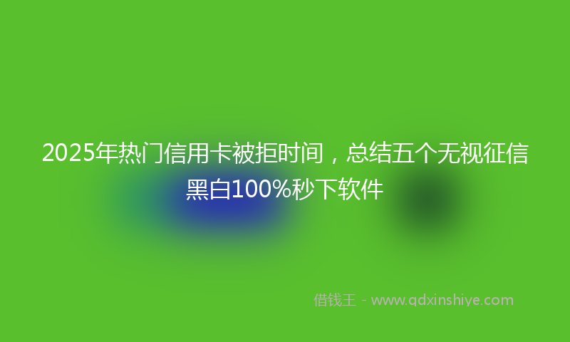 2025年热门信用卡被拒时间，总结五个无视征信黑白100%秒下软件