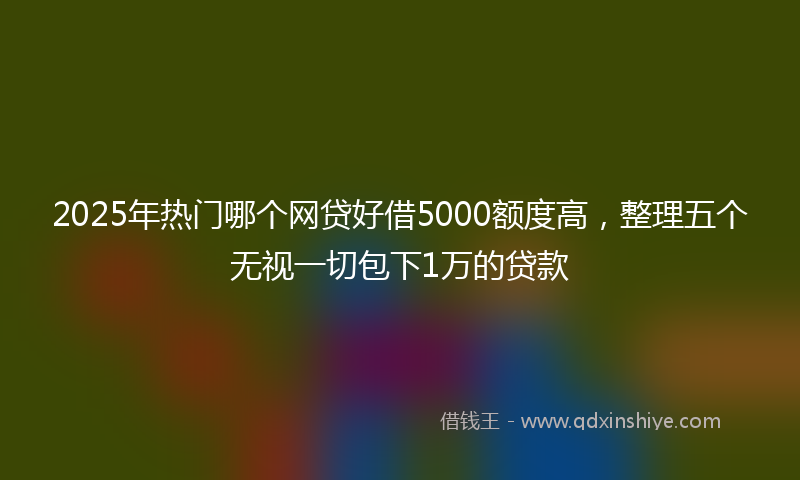 2025年热门哪个网贷好借5000额度高，整理五个无视一切包下1万的贷款