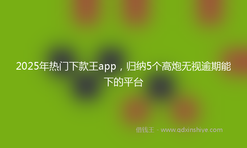 2025年热门下款王app，归纳5个高炮无视逾期能下的平台
