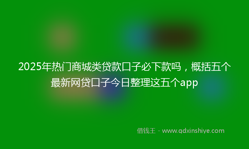 2025年热门商城类贷款口子必下款吗，概括五个最新网贷口子今日整理这五个app