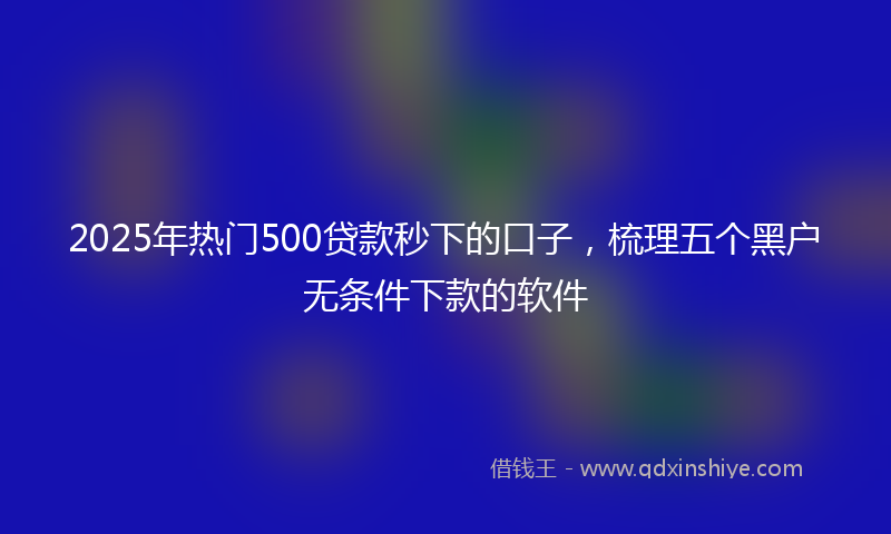 2025年热门500贷款秒下的口子，梳理五个黑户无条件下款的软件