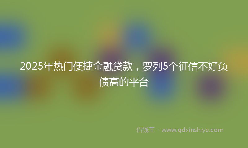 2025年热门便捷金融贷款，罗列5个征信不好负债高的平台
