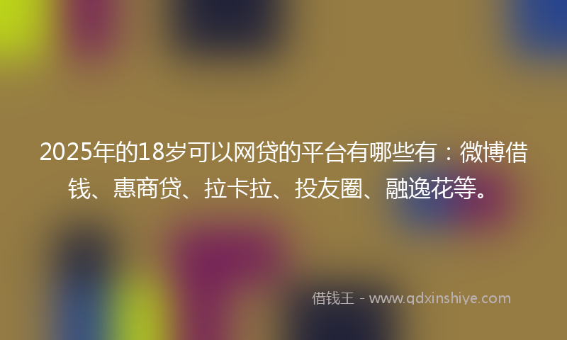 2025年的18岁可以网贷的平台有哪些有：微博借钱、惠商贷、拉卡拉、投友圈、融逸花等。