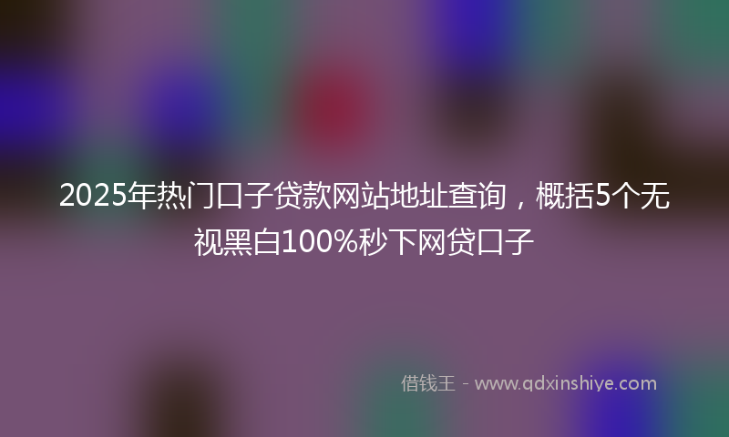 2025年热门口子贷款网站地址查询，概括5个无视黑白100%秒下网贷口子