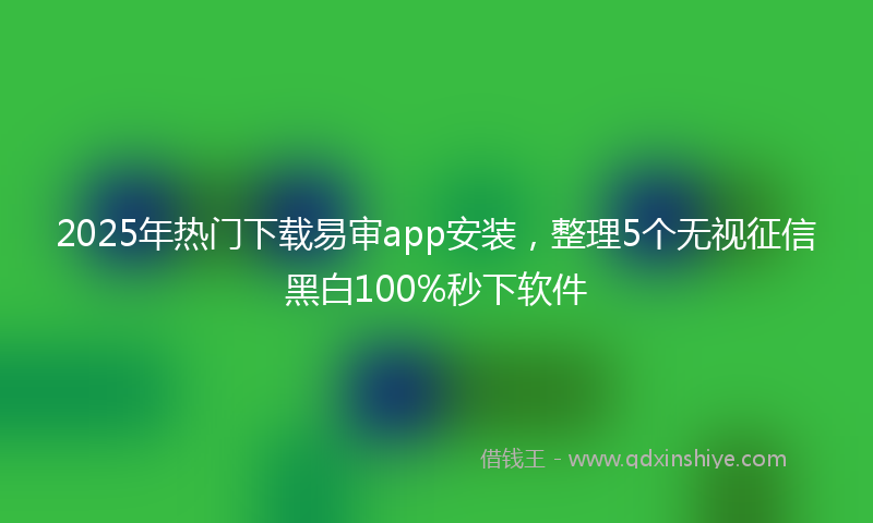2025年热门下载易审app安装，整理5个无视征信黑白100%秒下软件