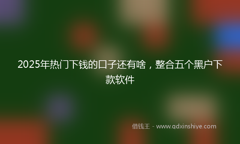 2025年热门下钱的口子还有啥，整合五个黑户下款软件