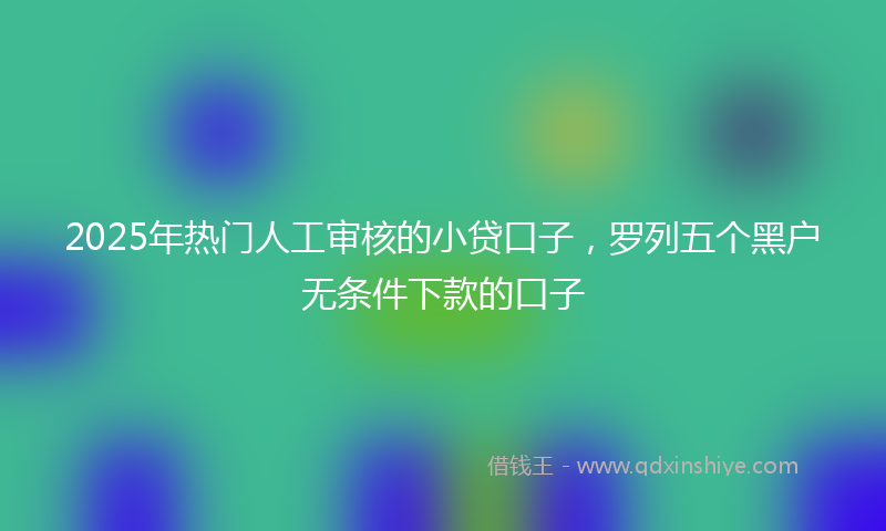 2025年热门人工审核的小贷口子，罗列五个黑户无条件下款的口子
