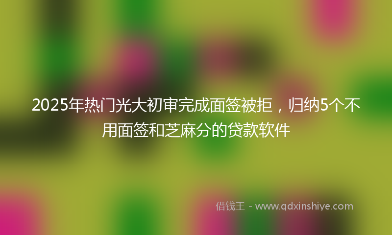 2025年热门光大初审完成面签被拒，归纳5个不用面签和芝麻分的贷款软件