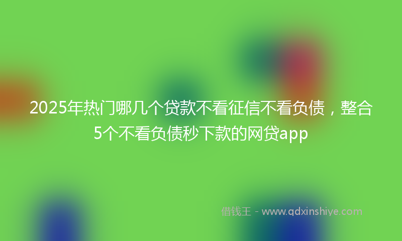 2025年热门哪几个贷款不看征信不看负债，整合5个不看负债秒下款的网贷app