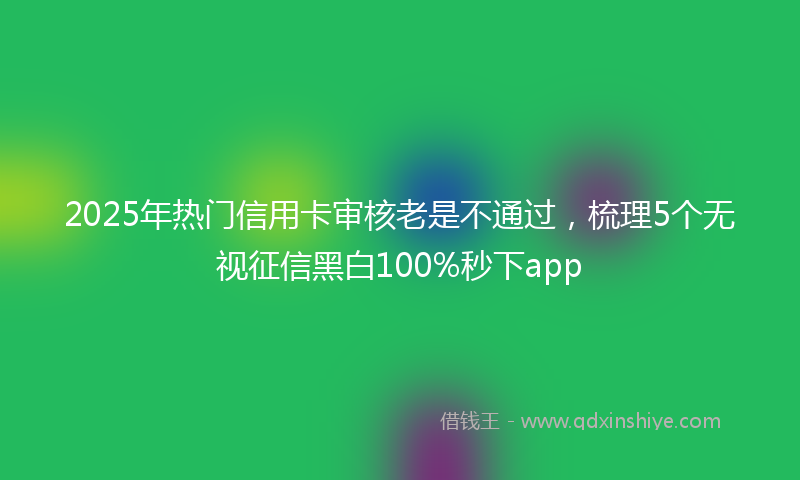 2025年热门信用卡审核老是不通过，梳理5个无视征信黑白100%秒下app