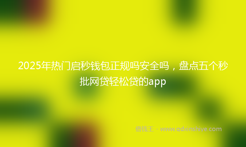 2025年热门启秒钱包正规吗安全吗，盘点五个秒批网贷轻松贷的app