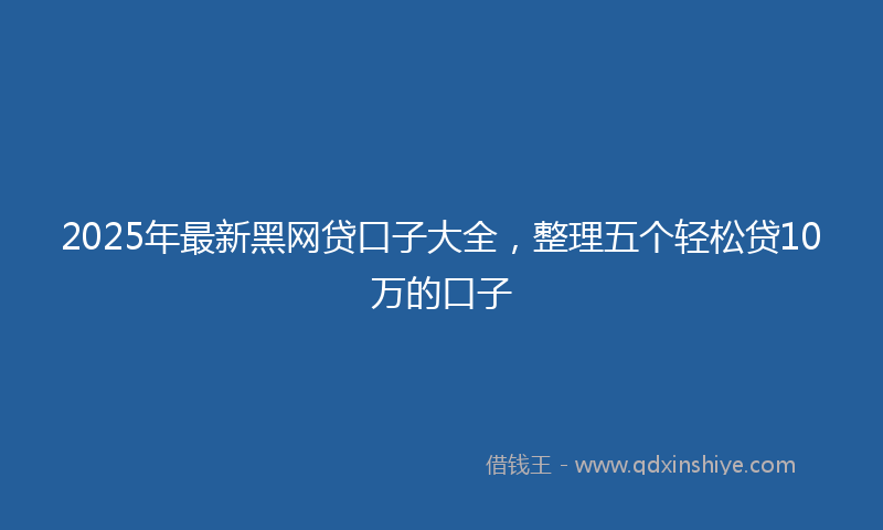 2025年最新黑网贷口子大全，整理五个轻松贷10万的口子