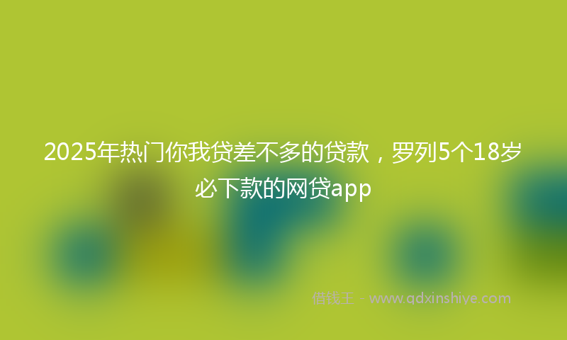 2025年热门你我贷差不多的贷款,罗列5个18岁必下款的网贷app