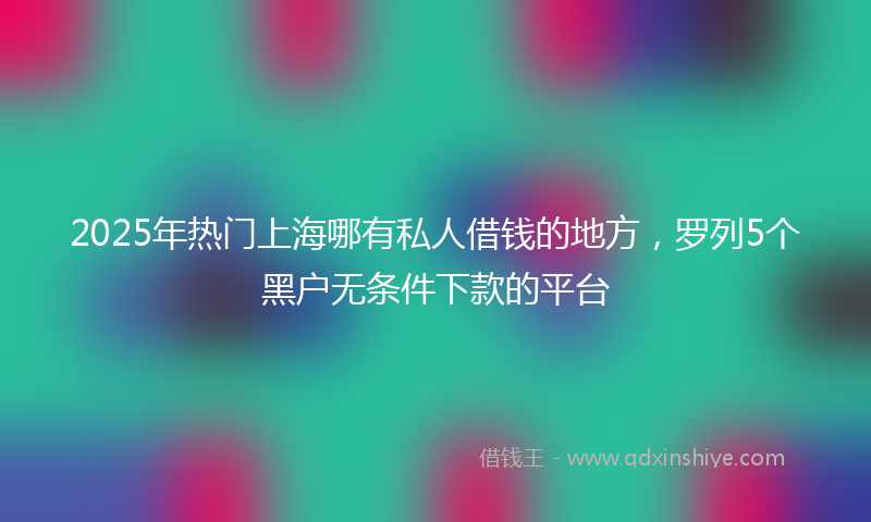 2025年热门上海哪有私人借钱的地方，罗列5个黑户无条件下款的平台