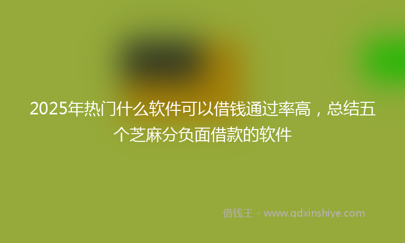 2025年热门什么软件可以借钱通过率高，总结五个芝麻分负面借款的软件
