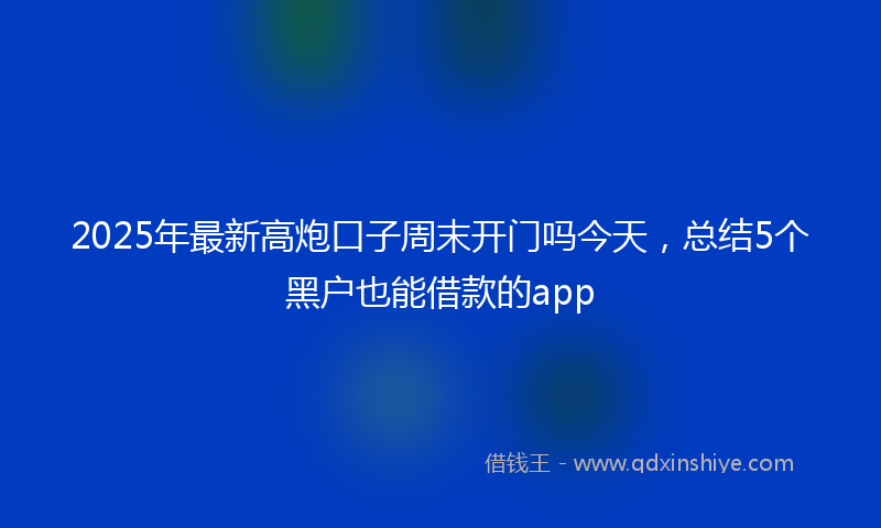 2025年最新高炮口子周末开门吗今天，总结5个黑户也能借款的app