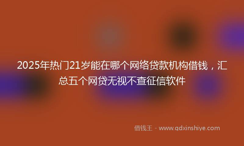2025年热门21岁能在哪个网络贷款机构借钱，汇总五个网贷无视不查征信软件