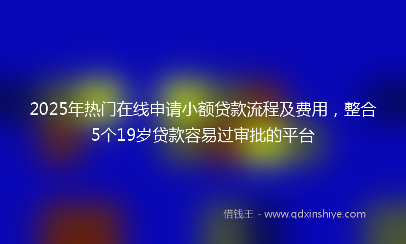 2025年热门在线申请小额贷款流程及费用，整合5个19岁贷款容易过审批的平台