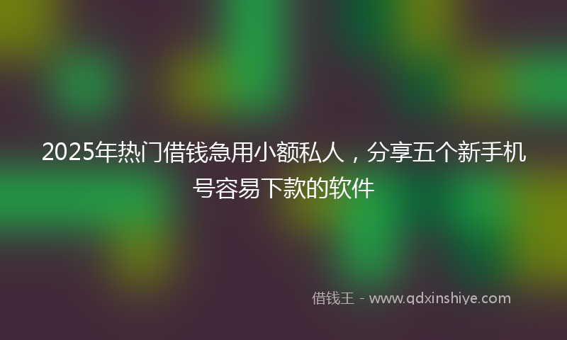 2025年热门借钱急用小额私人，分享五个新手机号容易下款的软件