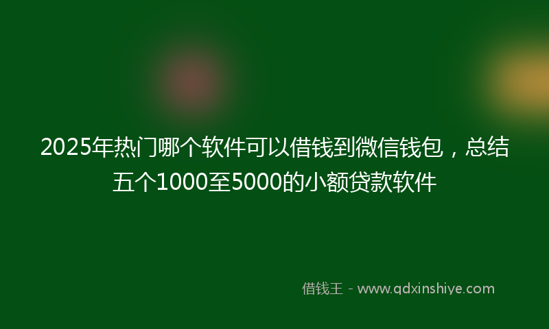 2025年热门哪个软件可以借钱到微信钱包，总结五个1000至5000的小额贷款软件
