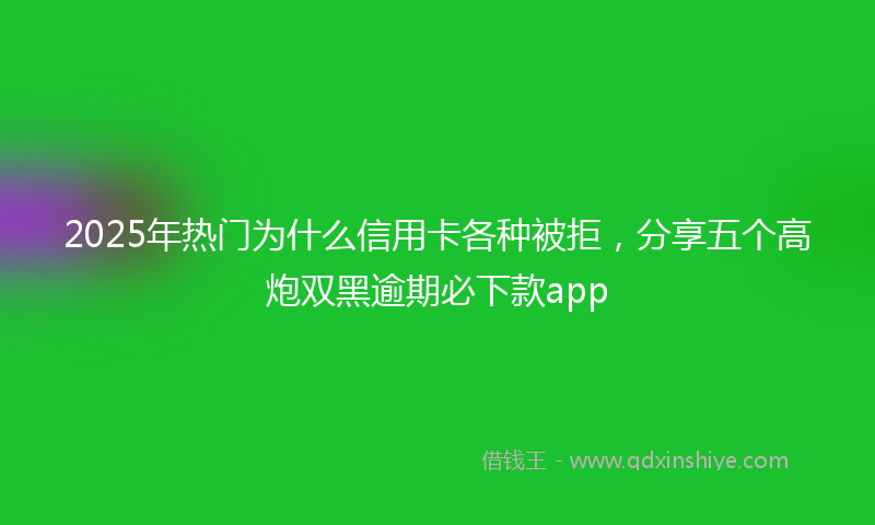 2025年热门为什么信用卡各种被拒，分享五个高炮双黑逾期必下款app
