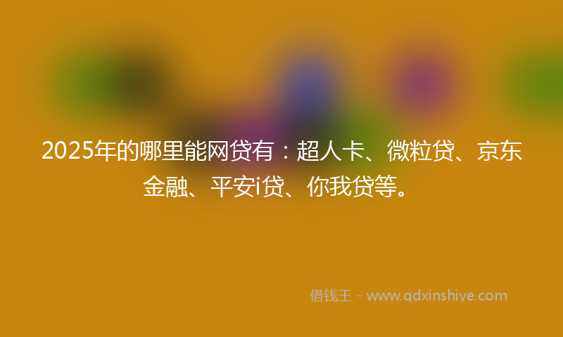 2025年的哪里能网贷有：超人卡、微粒贷、京东金融、平安i贷、你我贷等。