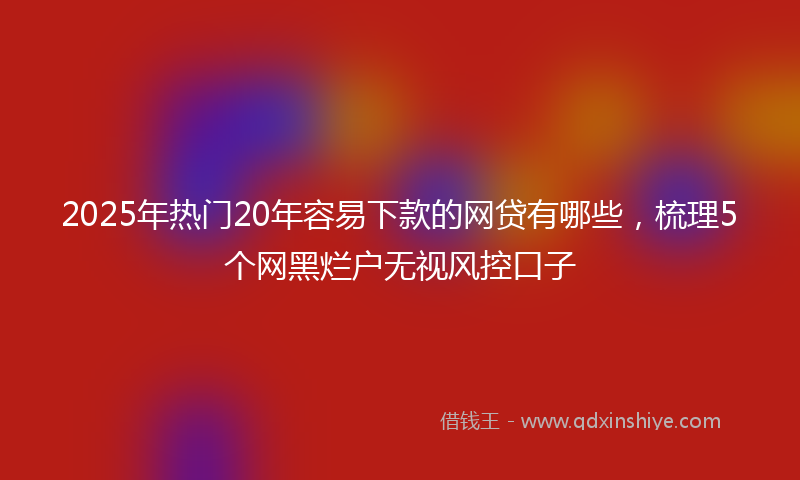 2025年热门20年容易下款的网贷有哪些，梳理5个网黑烂户无视风控口子