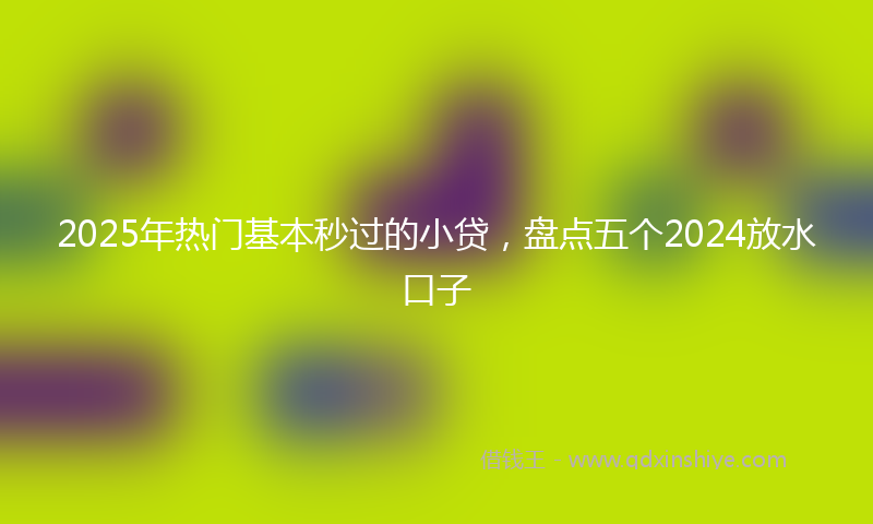 2025年热门基本秒过的小贷，盘点五个2024放水口子
