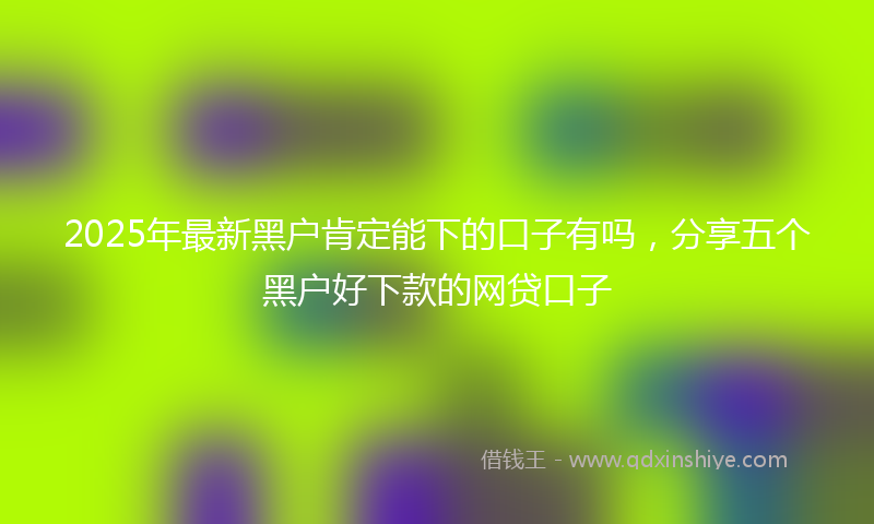 2025年最新黑户肯定能下的口子有吗，分享五个黑户好下款的网贷口子